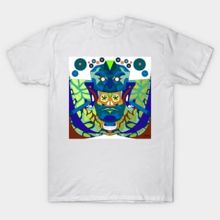 mexican queen of the red blood in jade palenque style ecopop mask T-Shirt